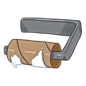 Empty toilet paper roll illustration