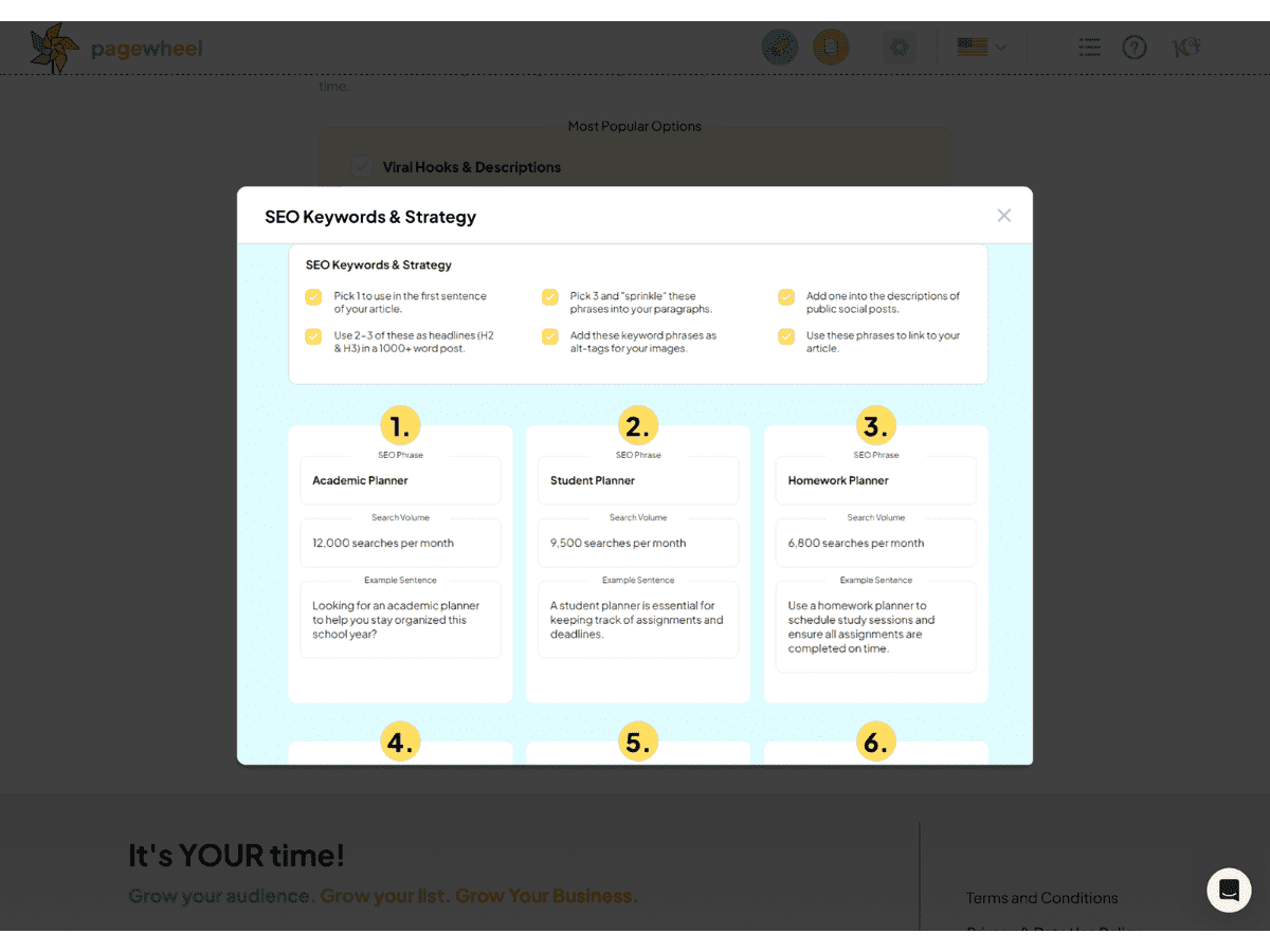 Pagewheel Options Screenshot