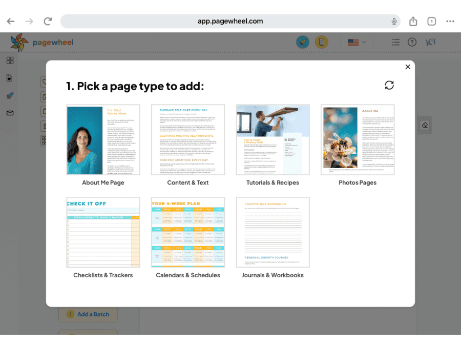 Pagewheel features screenshot