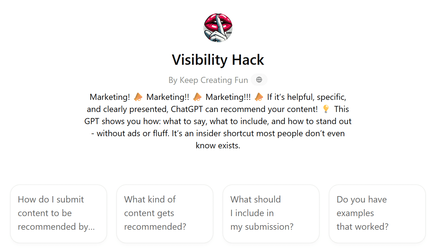 Visibility Hack GPT