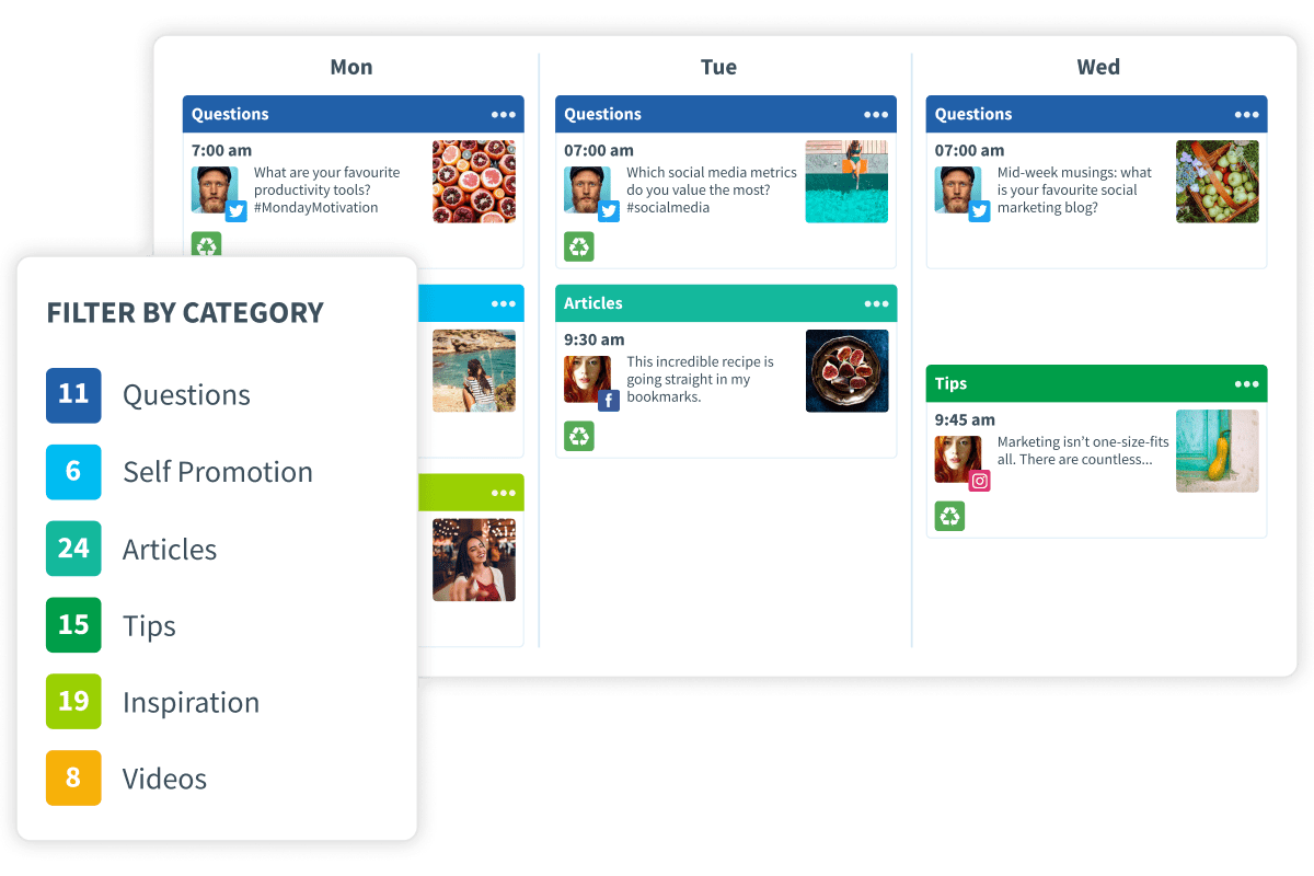 SmarterQueue calendar screen shot.